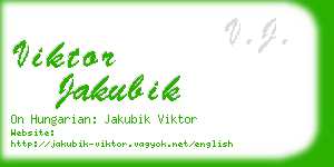 viktor jakubik business card